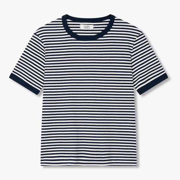 [26夏] ストライプ リンガー 半袖 Tシャツ(9176222984)