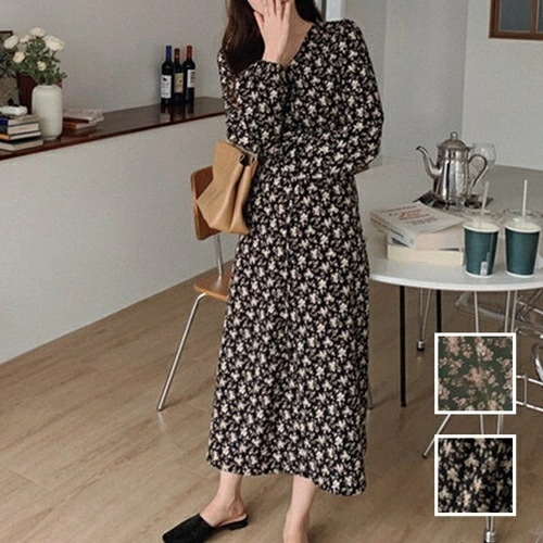 ワンピース カジュアル ロング マキシ丈ワンピ 韓国 ファッション レディース 秋 冬 カジュアル コーデ シンプル 定番 セレカジ 20代 30代 40代 2025 くすみカラー Vネック フ