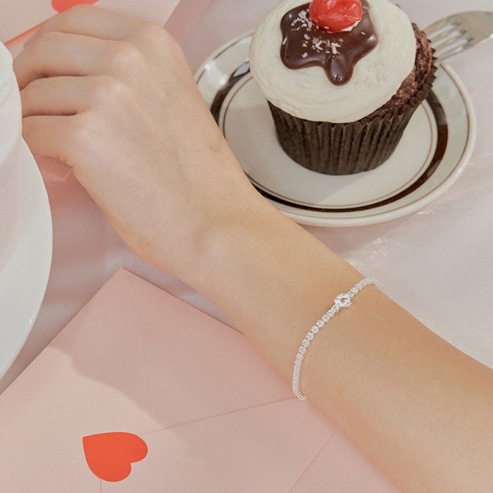 ビリー月着用party heart tennis bracelet/韓国の人気ブランド 韓国正規品 韓国の人気商品 韓国ファッション 韓国ジュエリー デイリーアクセサリー SNSで人気 韓国ファッショ