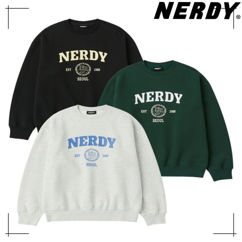NERDY公式正規品 トレーナー Varsity Logo Brushed Sweatshirt