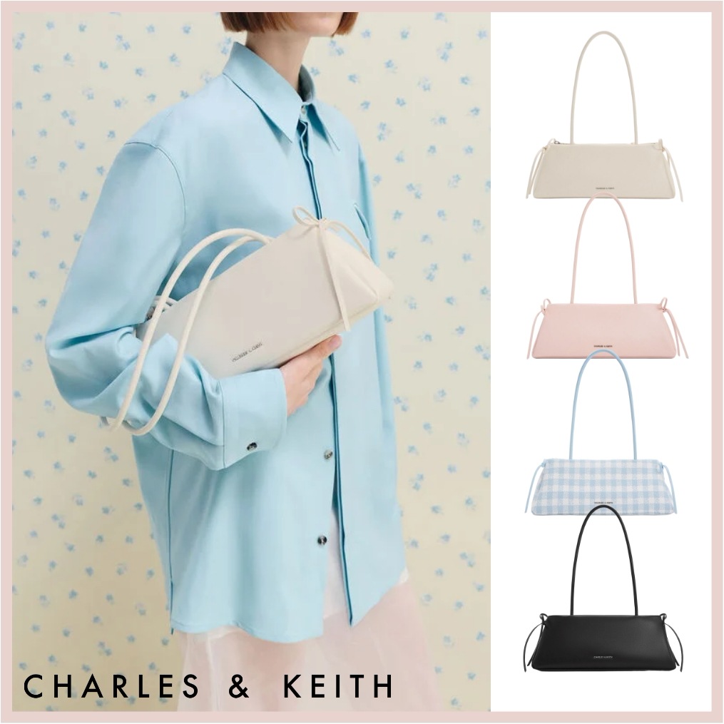 Hazel Bow Elongated Trapeze Shoulder Bag