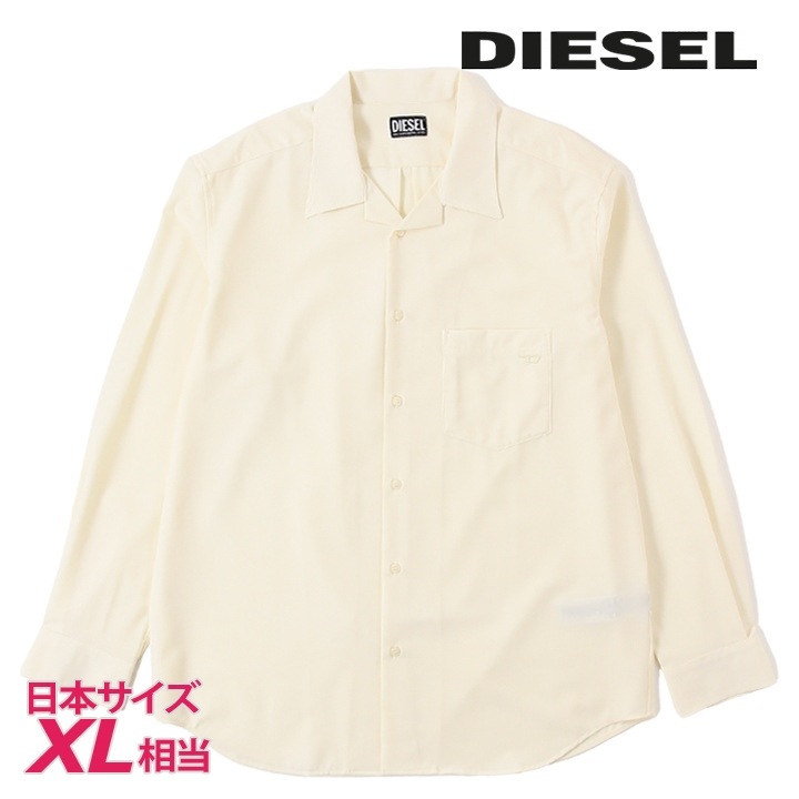 長袖シャツ メンズ S-WOOLY ワンポイント刺繍ロゴ オープンカラー die-m-t-f4-35m