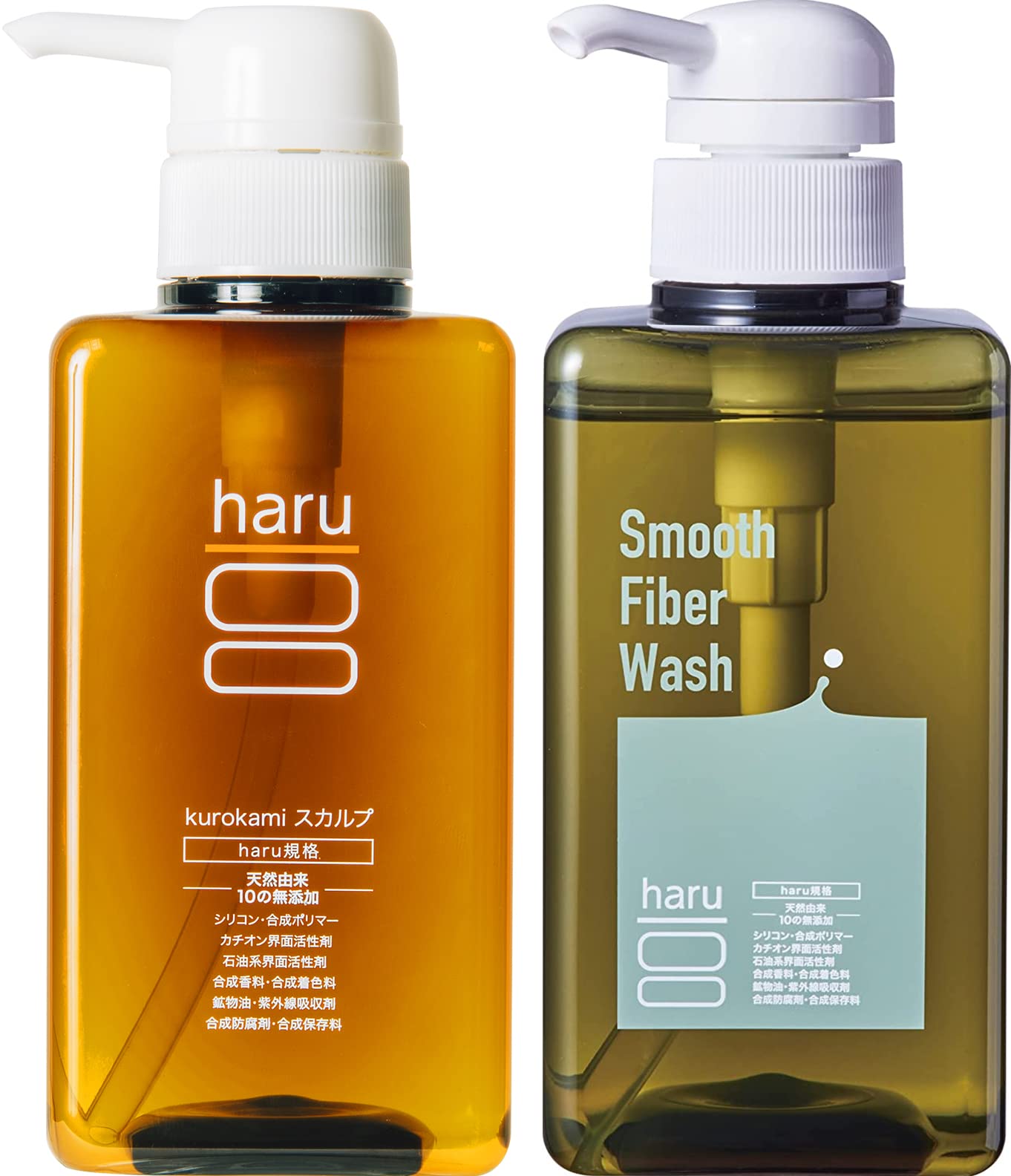 haru kurokami シャンプー (400ml / アミノ酸系 スカルプ) ＆ スムースファイバーウォッシュ (400ml / ボディウォッシュ) セット