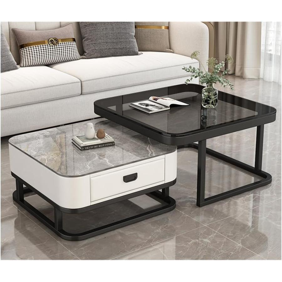 ネストテーブル ローテーブル センターテーブル リビングテーブル コーヒーテーブル ローテーブルおしゃれ 大理石テーブル 大理石調 入れ子式 2個セット 組み合