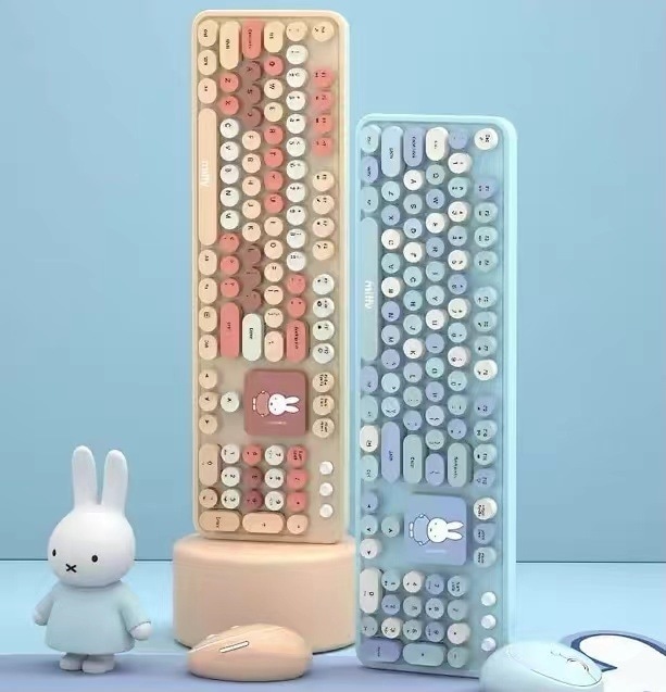 【限定セール】ミッフィー キーボード & マウス コンボレトロ キーボード Bluetooth マルチペアリングBluetooth ワイヤレス キーボード