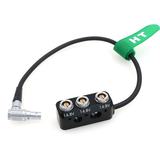 HangTon 直角オス 2ピンから3 x 0B 2ピンメス電源スプリッタケーブルボックス 1~3トリプル