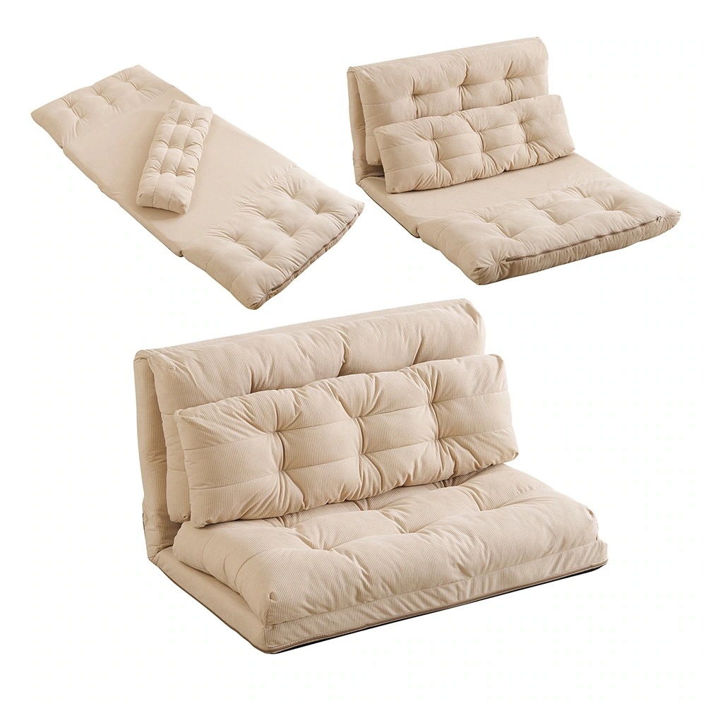 【国内即日発送】ソファーベッド ソファベッド ローソファー 2人掛け マルチに使える3WAY 幅108cm 6段階リクライニング クッション付き 座椅子 1人掛け ソファ 折りたたみ 折り畳み コンパ 16,918円