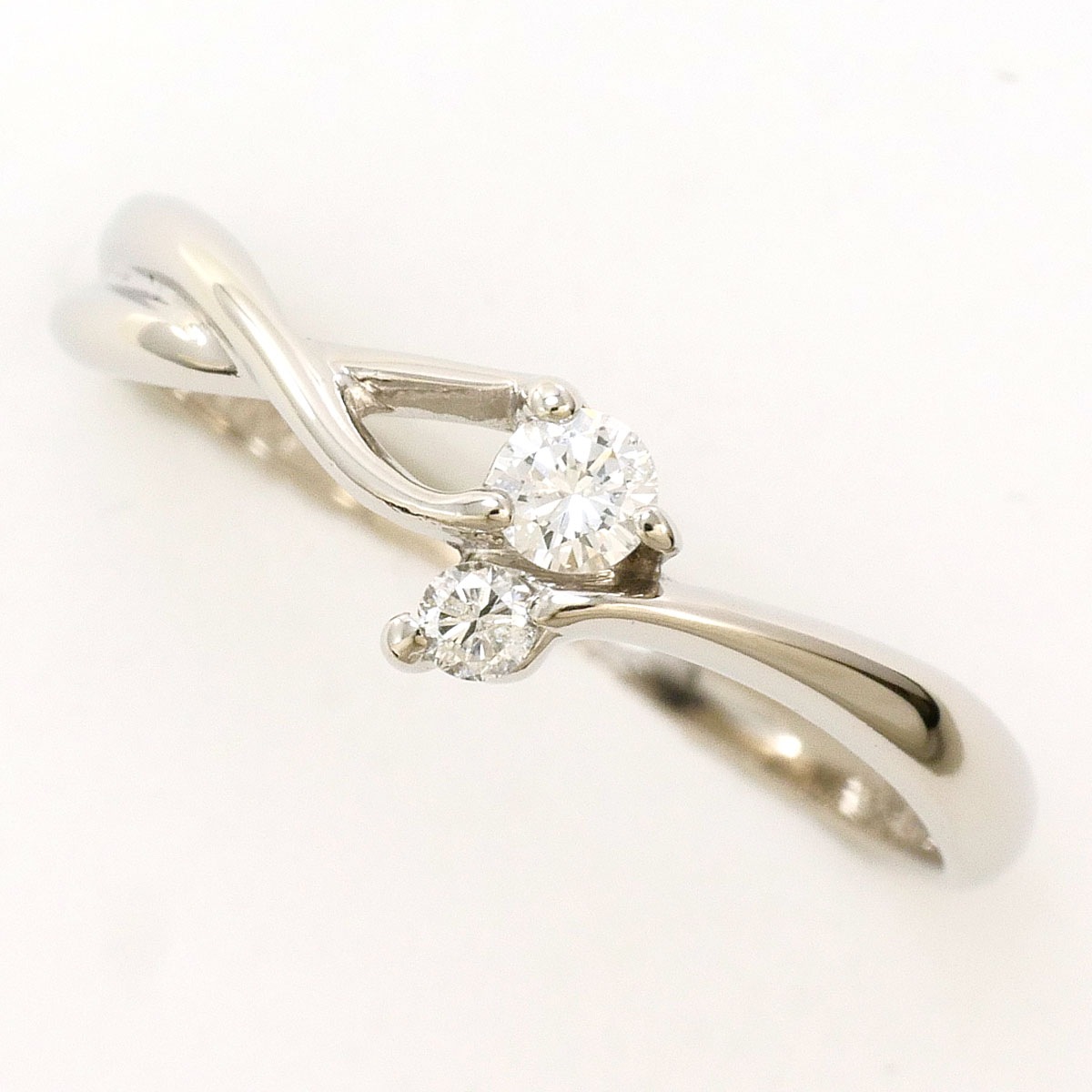 PT900 プラチナ リング・指輪 11.5号 ダイヤモンド 0.10ct 総重量約2.3g 中古