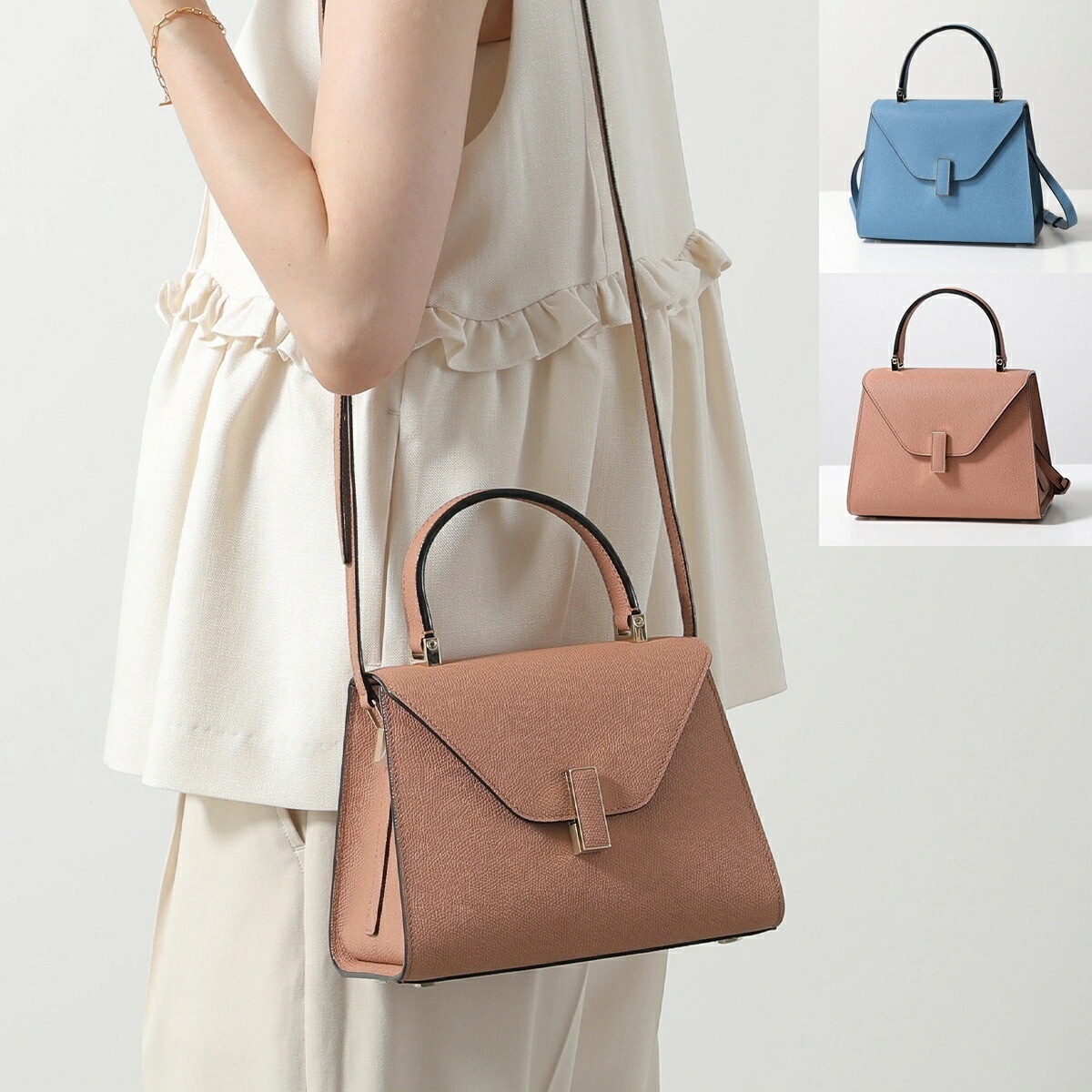 【カラー限定特価】Valextra ヴァレクストラ ハンドバッグ Mini Iside ミニ イジィデ WBES0036028LOC99 V5E36 02800 レディース レザー 鞄 カラー10色