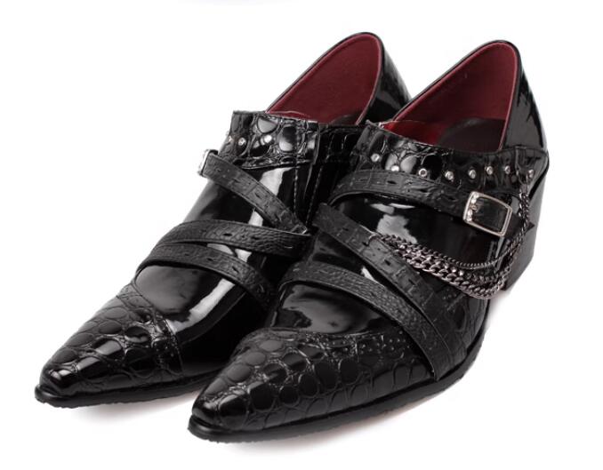 ビジネスシューズ スリッポン メンズ 革靴 短靴 ロングノーズ ストレートチップ ドレスシューズ ヒール5cm 黒 ぐつ フェイクレザー カジュアルシューズ 脚長 美脚 紳士靴 フォーマル おしゃれ