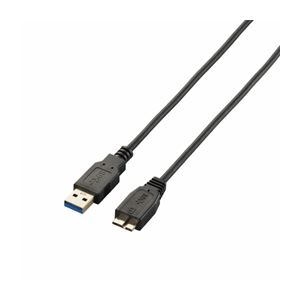 (まとめ)エレコム 極細USB3.0ケーブル(A-microB) USB3-AMBX15BK(×3セット)