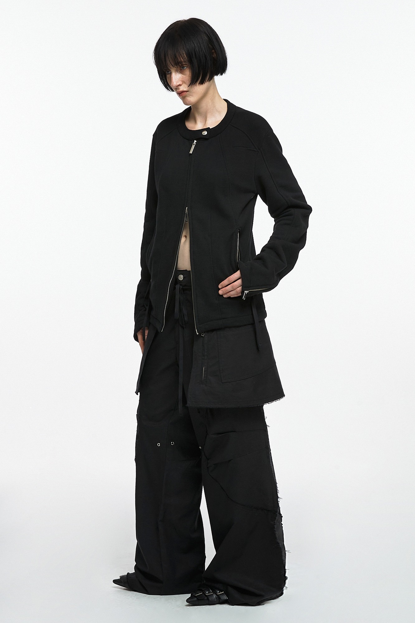 【NACHE】 2-PIECE POCKET SKIRT PANTS (UNISEX) : 3COLOR