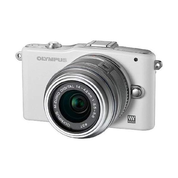 【中古】オリンパス OLYMPUS E-PM1 レンズキット ホワイト E-PM1 LKIT WHT SDカード付き