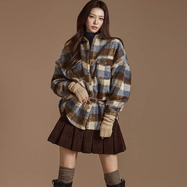 S701 チェック ポケット シャツ