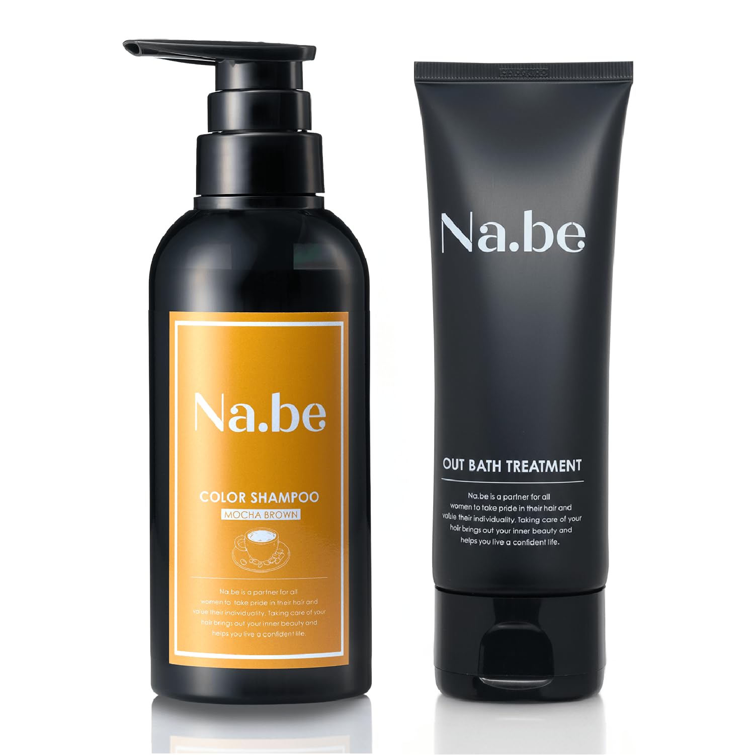 ナイブ ヘアカラー シャンプー （モカブラウン） + アウトバス トリートメント セット[ 色落ち防止 ケラチン ヘマチン 保湿 ツヤ うねり ダメージ ]