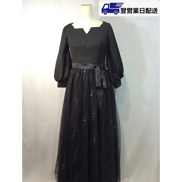 数量限定S ブラック ドレス 大人 ピアノ 発表会 パーティードレス ロングドレス 演奏会 結婚式 ワンピース 成人式 同窓会 ドレス 結婚式 母親 ドレス 選べる着丈 5分袖 袖あり レース パーテ 5,638円