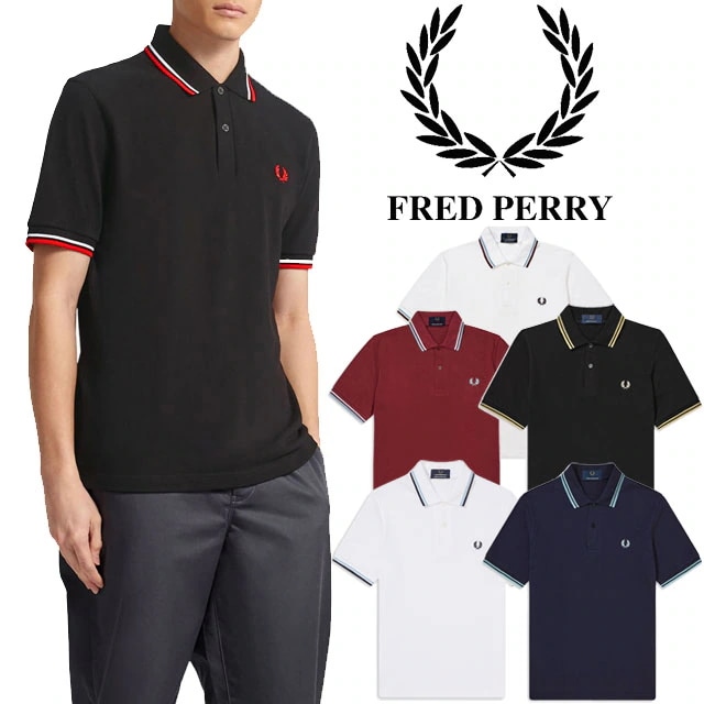 フレッドペリー ポロシャツ メンズ レディース M12 半袖 トップス 襟付き ウェア ベーシック シンプル きれいめ スポーティー 無地 ライン アパレル 服 コットン100％ ゴルフ 栗 黒 白