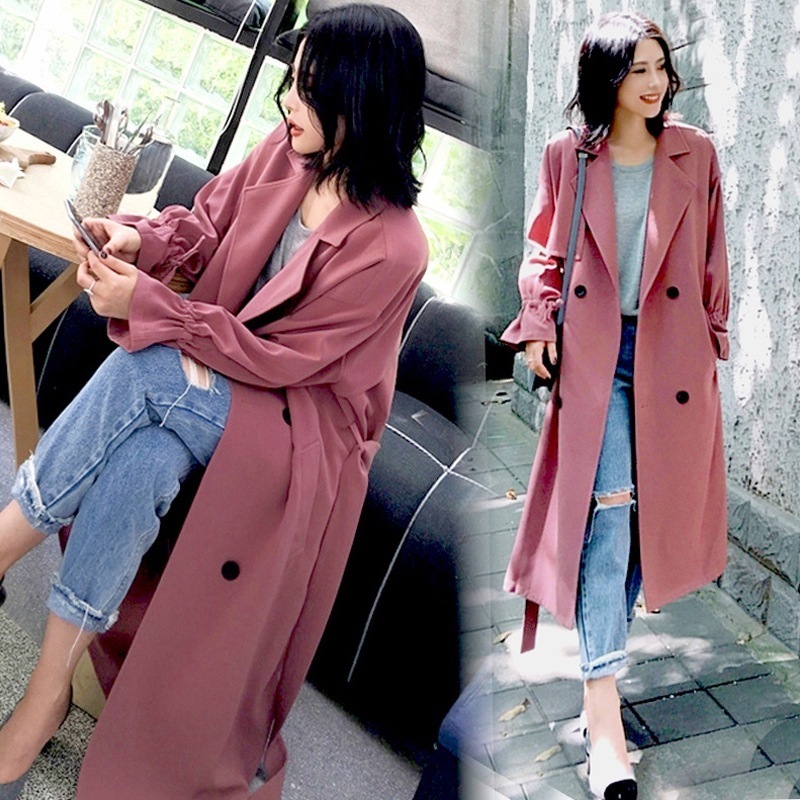 トレンチコート コート ジャャンパー コート 春コート ロング ロング丈 ミモレ ミモレ丈 ミディアム丈 膝下 半端丈 7分丈 袖あり長袖 襟付き 無地 シンプル レディース ガーリー かわいい