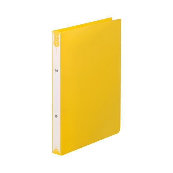 （まとめ） TANOSEE リングファイル（PP表紙） A4タテ 2穴 180枚収容 背幅31mm イエロー 1セット（10冊） 3セット