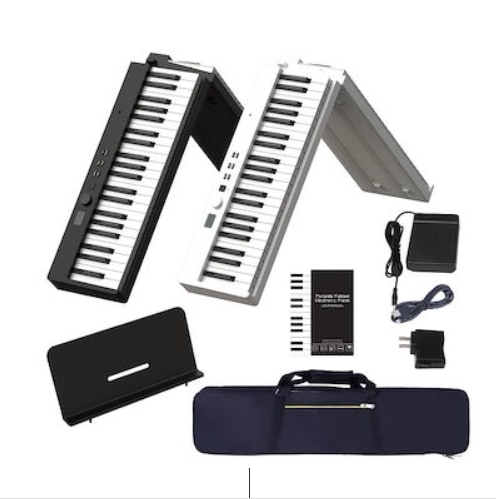 ピアノ　折りたたみピアノ88キー　初心者携帯型電子ピアノ大人 キーボード　１２８種音色