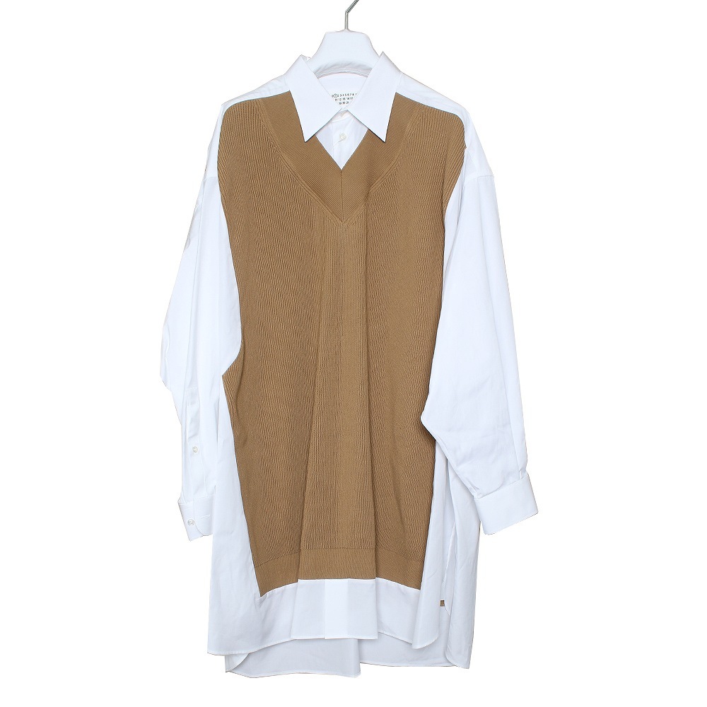 MAISON MARGIELA シャツワンピース ニット重ね着長袖シャツ S51