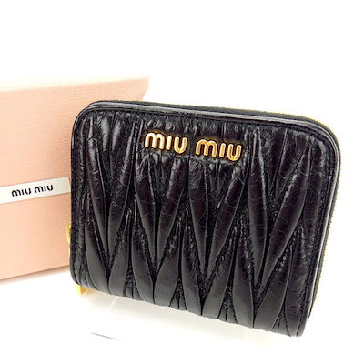 【中古】 ミュウミュウ miumiu 財布 PORTAFOGLI NERO(黒) レザー (あす楽対応)(人気 激安) T12717 【中古】 ミュウミュウ miumiu 財布 PORTAFOGLI NERO(黒) レザー (あす楽対応)(人気 激安) T12717
