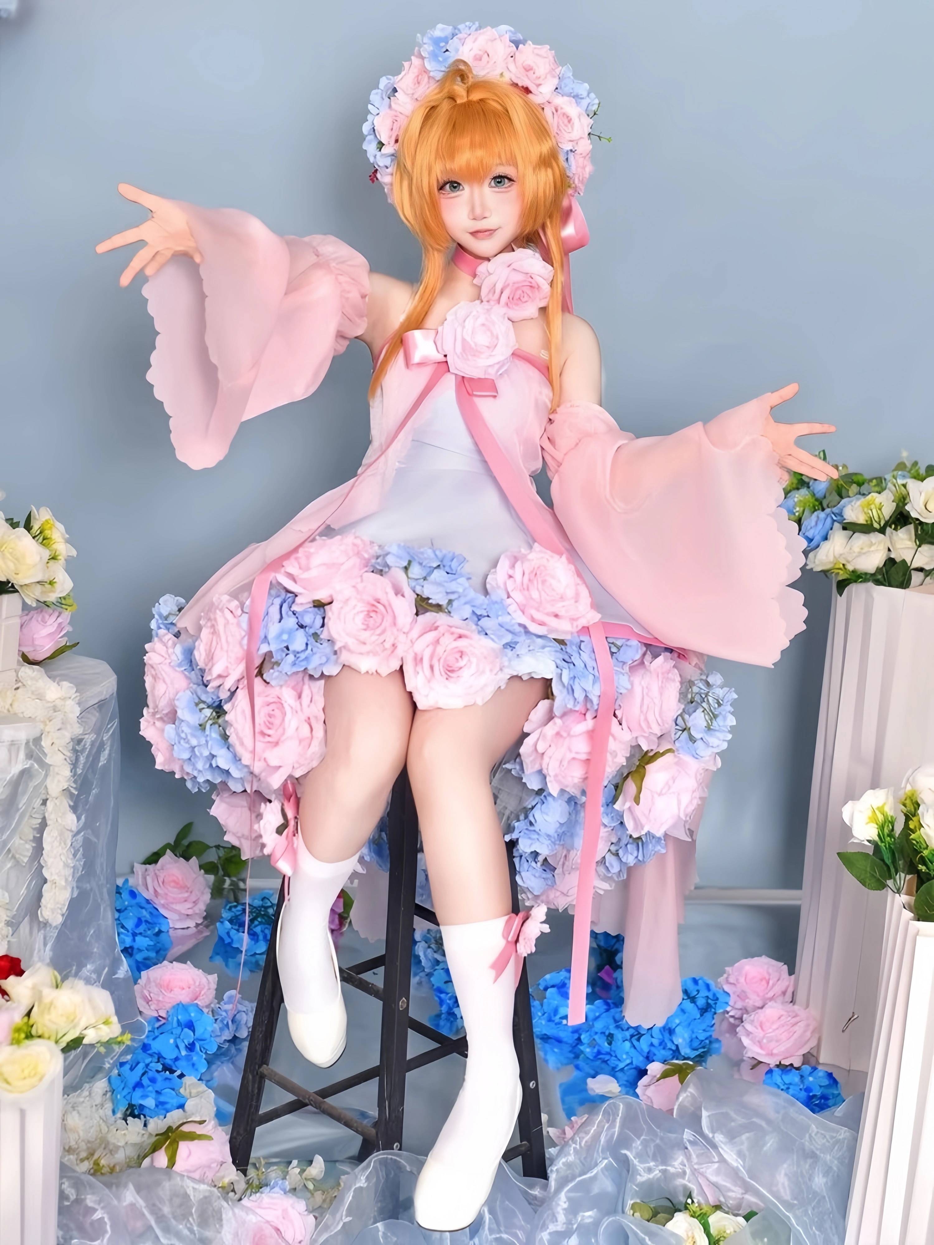 コスプレ衣装　カードキャプターさくら 花の子ルンルンのドレス 魔法少女のドレス 洋服　コスプレ衣装イベント
