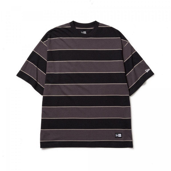 NEWERA ニューエラ 半袖 オーバーサイズド コットン Tシャツ Multi Border ブラック 14410062