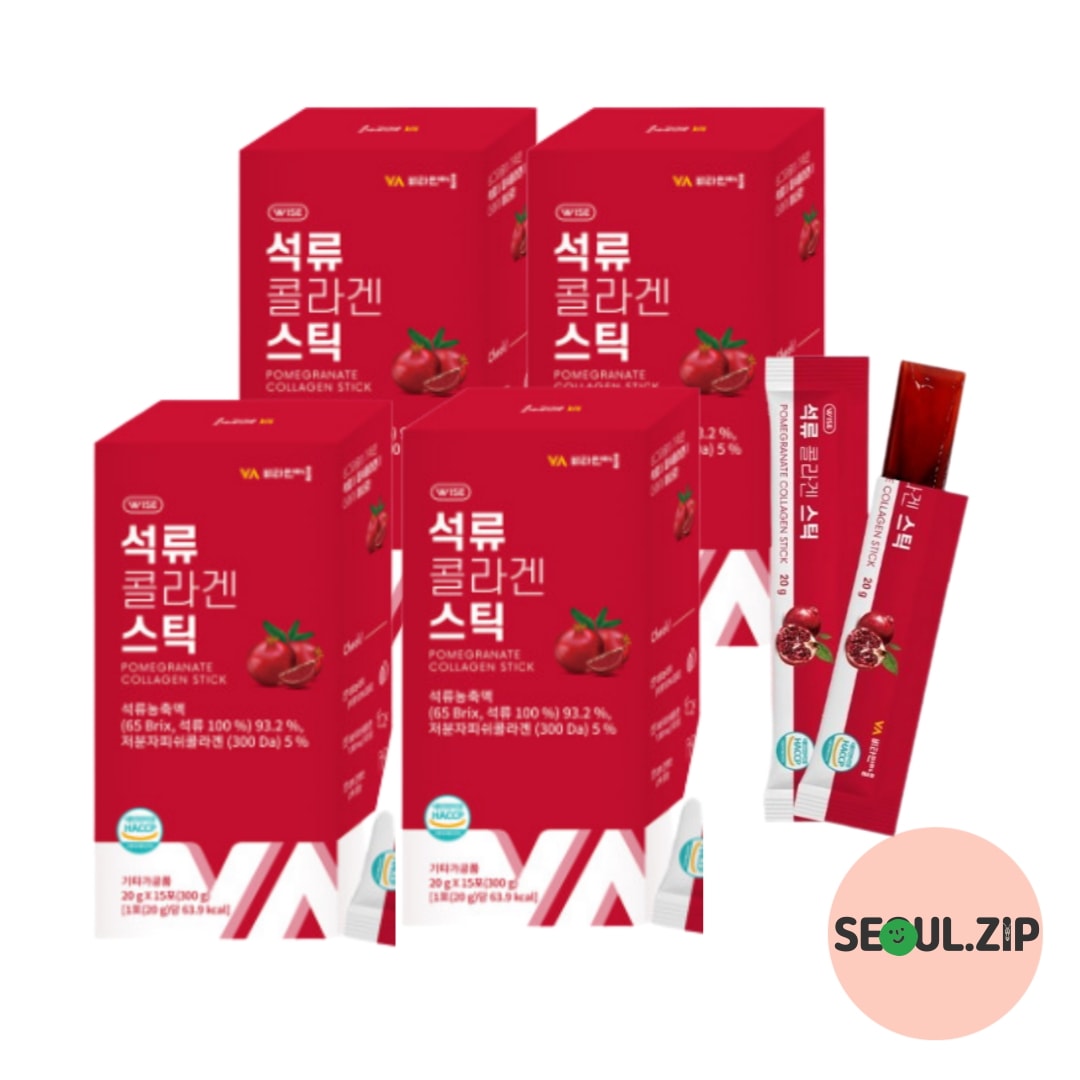 [1+1] 韓国人気ブランドザクロざくろコラーゲンスティックゼリー 20g x 15包/4箱, 韓国 インナービューティー スキンケア 食品 第 5,310円