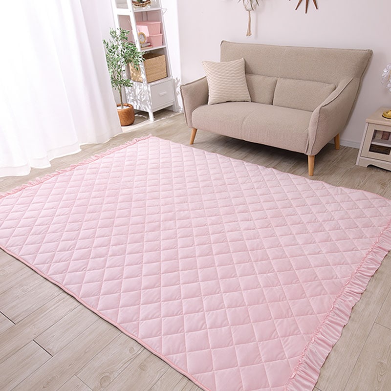 フリルラグ ラグ ラグマット ふんわり 大人かわいい フェミニン マット 丸洗い可 滑り止め付き 190×240