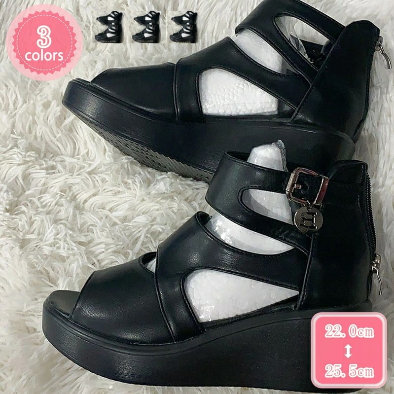 1000円OFFクーポン レディース サンダル シューズ ウェッジソール ブーツサンダル グラディエーター ショートブーツ オープントゥサンダル 美脚 ファッション 6cm 白 夏ブーツ サマーブーツ