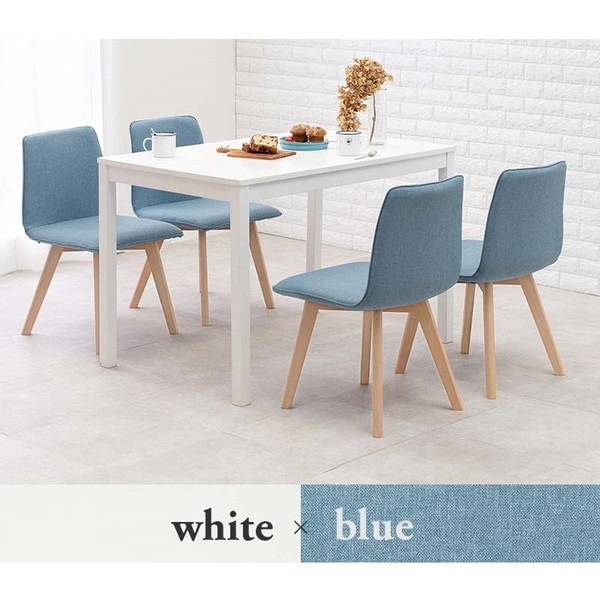 SH-8618WH-BL-5S ダイニング5点セット ホワイト ブルー メーカー直送