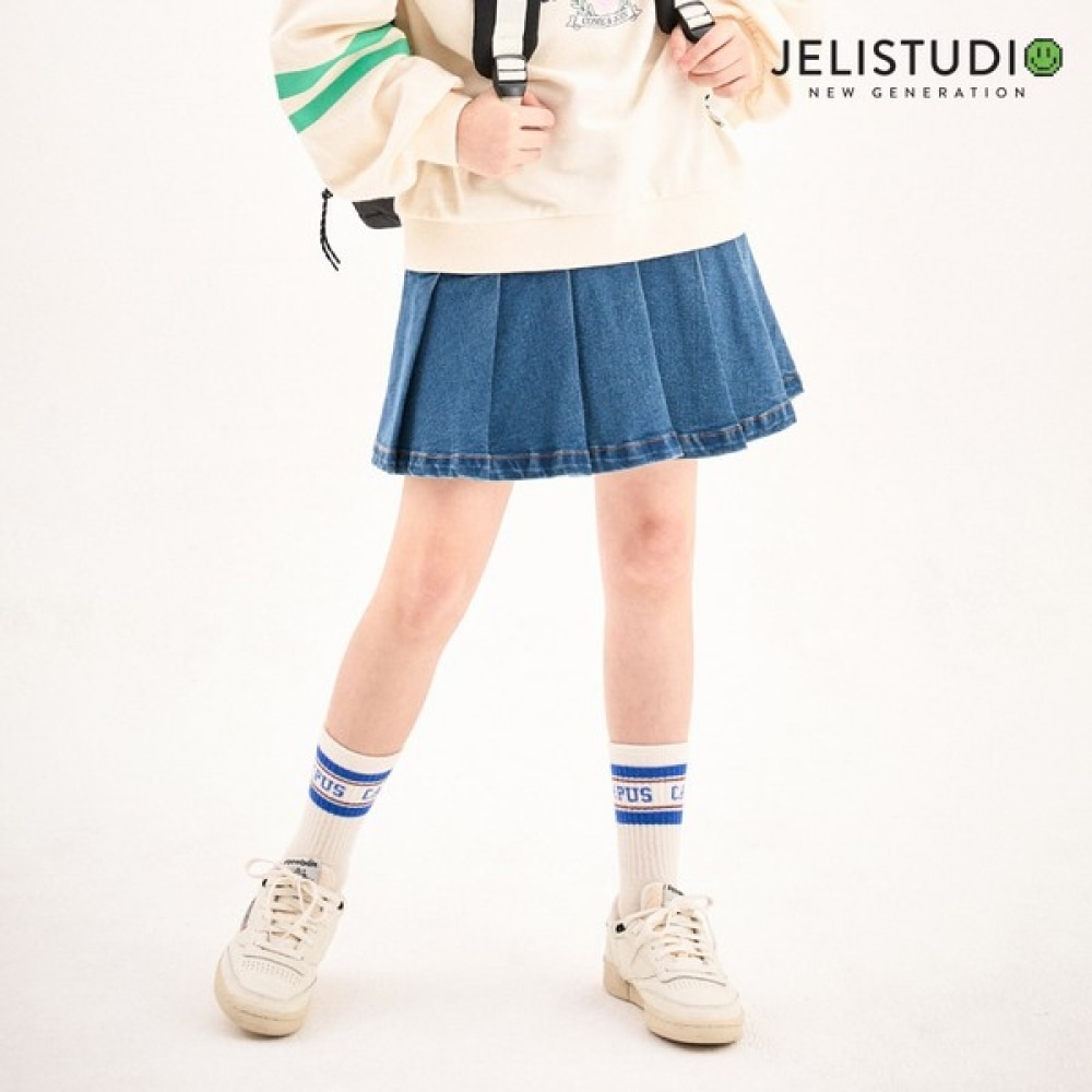 [ジェリースタジオ] ジョイデニムプリーツキュロットパンツ