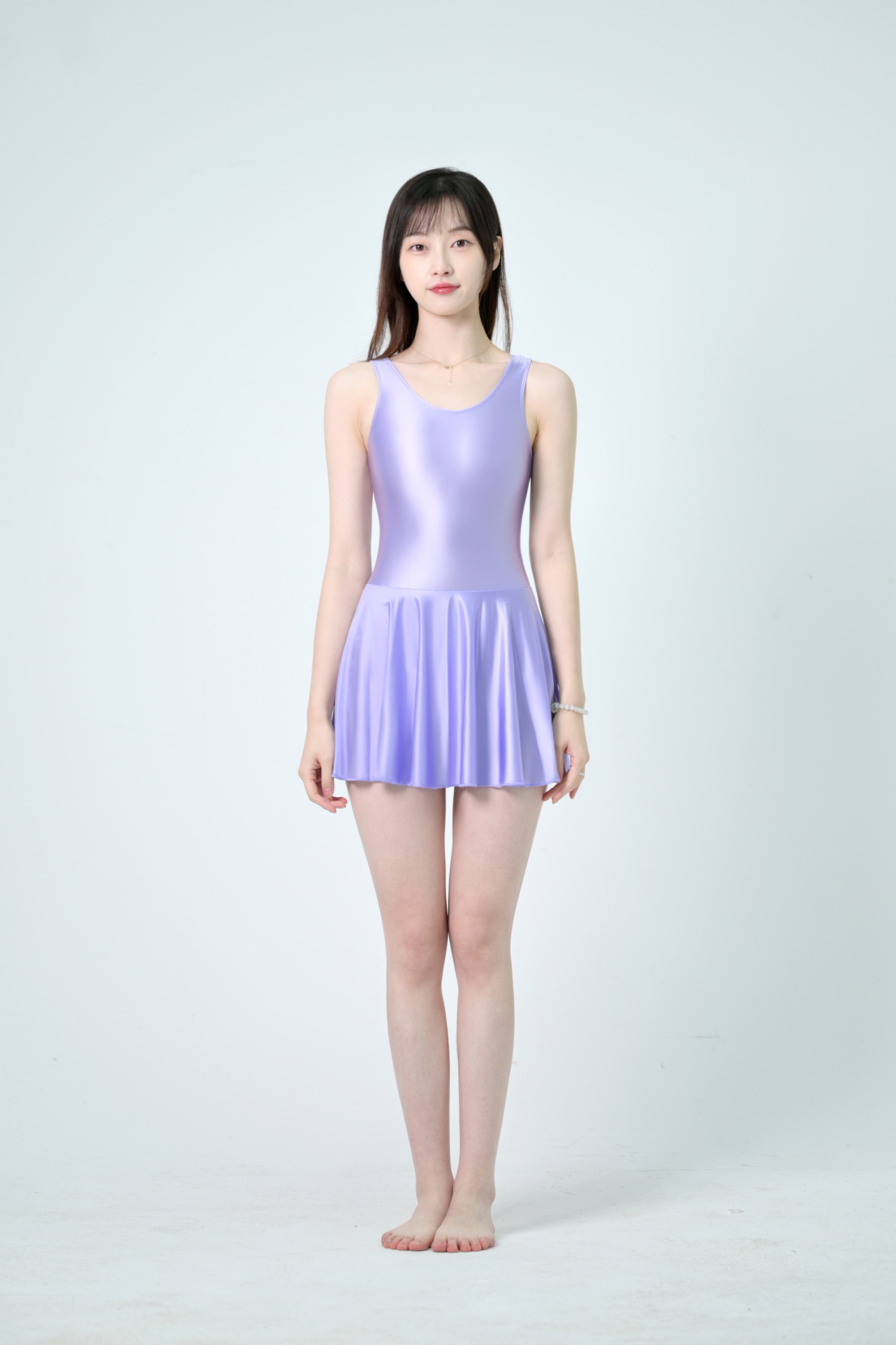 ノースリーブバレエドレス ダンススカート レディース超光沢 レオタード 社交ダンス衣装 舞台ダンス 伸縮性 極薄素材