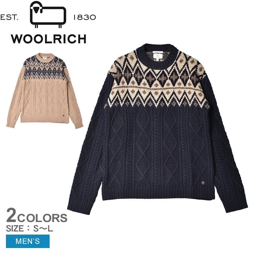 フェアアイル ウール プルオーバー WOKN0251 メンズ ニット トップス 長袖 クルーネック ケーブル編み ケーブルニット ブランド カジュアル シンプル 人気 おしゃれ 定番
