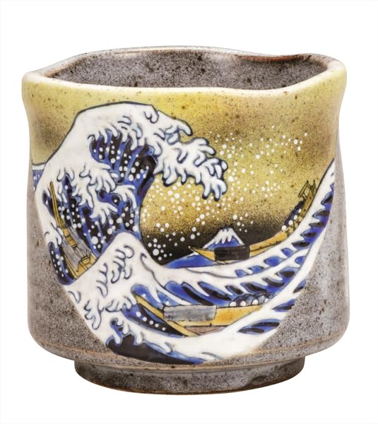 九谷焼いわたや 大湯呑北斎神奈川沖浪裏 K9-727