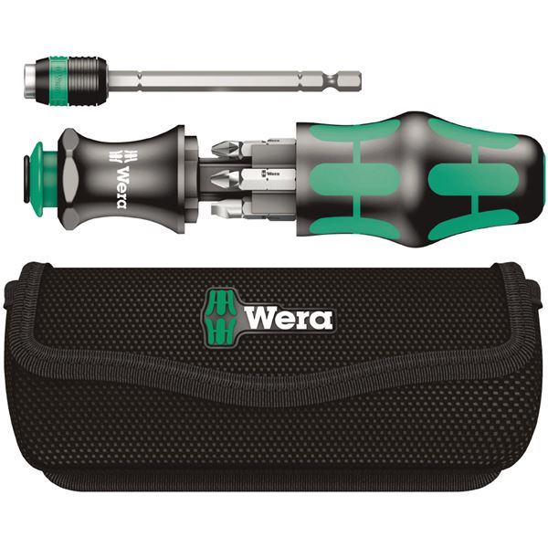 WERA ヴェラ 7点組 1/4HEX ドライバービットセット プラス マイナス ポジ入り ハンドル付 051021 工具 ツール DIY 作業工具 道具