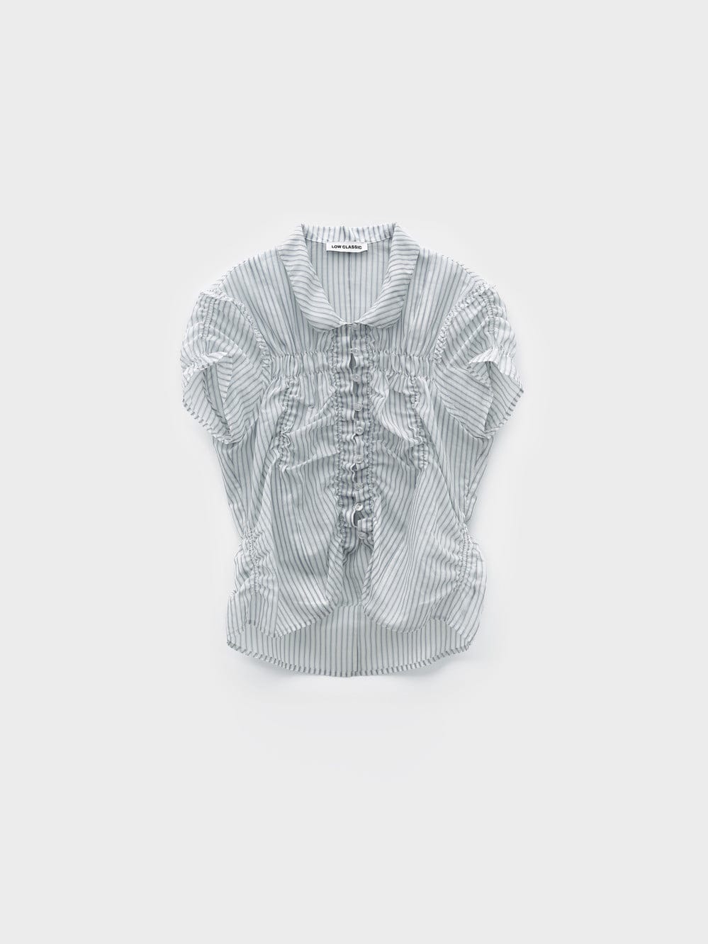 【LOW CLASSIC】 26SS WRINKLE HALF SLEEVE SHIRT : STRIPE