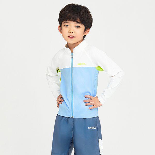 [] キッズ ロマンティックモーション ジップアップ ラッシュガード アクアブルー (B4SKWZR302AQB)