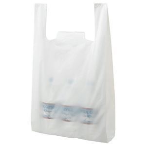 （まとめ） TANOSEE 乳白レジ袋 60号 ヨコ340タテ590マチ幅160mm 1パック（100枚） 5セット