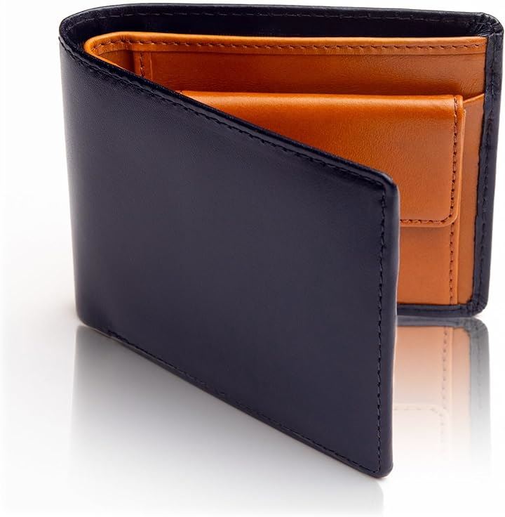 財布 メンズ 2つ折り 二つ折り イタリアンレザー 二つ折り財布 9 ダークネイビー＆キャメル( 6.ダークネイビー＆キャメル)