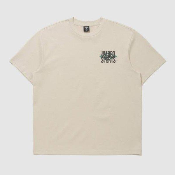 半袖Tシャツ KQF UQ121CRS24-OBE クラックレタリング半袖Tシャツ / オートミールベージュ