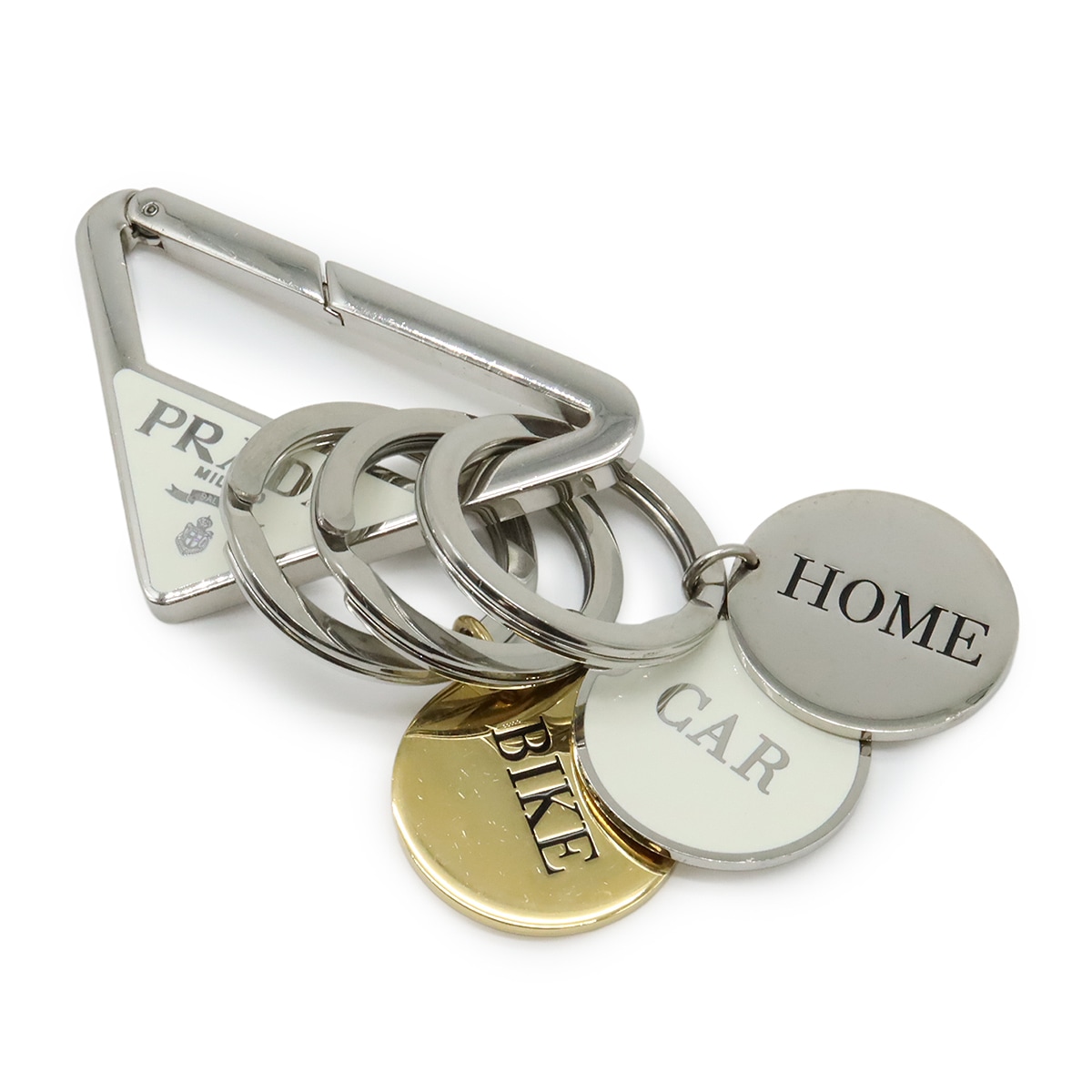 トライアングルロゴ キーホルダー キーリング バッグチャーム メタル ホワイト 白 シルバー金具 1PS05 36,800円