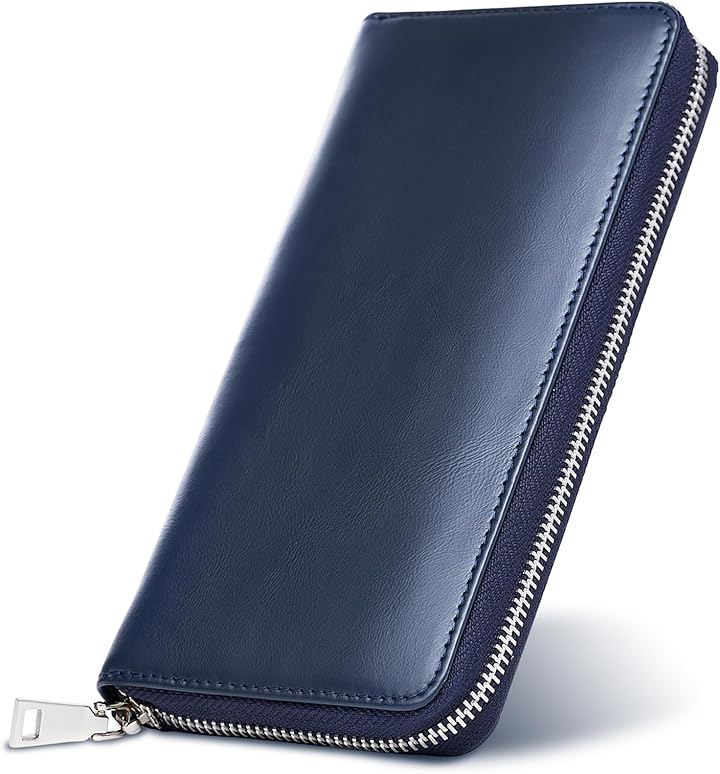 財布 メンズ 長財布 本革 日本製 国産牛 紳士用 牛革 さいふ プレゼント 父の日 (ネイビー)