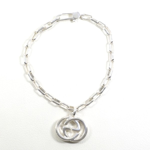 グッチ インターロッキングG シルバー ブレスレット 袋 約17.5cm ジュエリー 中古