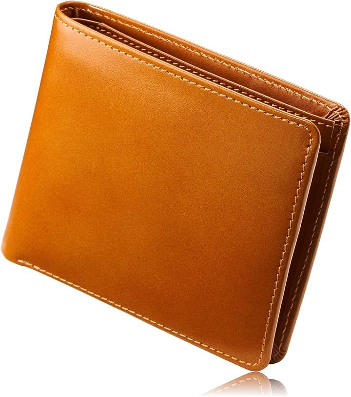 財布 メンズ 2つ折り 伊革x和技 二つ折り 日本製 本革 イタリアンレザー 証明書付 (キャメル)