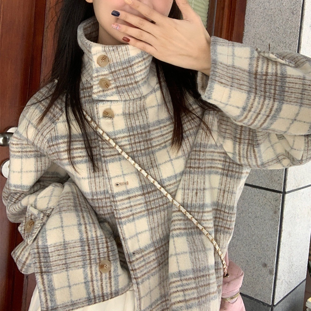 アウター レディース コート ショート丈 韓国 袖あり 長袖 袖あり ハイネック シングルブレスト フェイクウール ポケット オーバーサイズ 厚手 大人可愛い きれいめ 大人 上品 お洒落 大人女子 5,880円