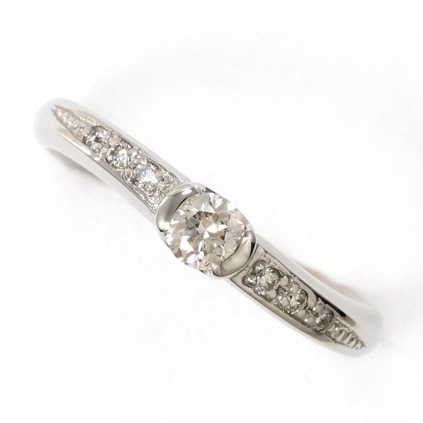 PT900 プラチナ リング 指輪 10.5号 ダイヤ 0.20 ジュエリー 中古