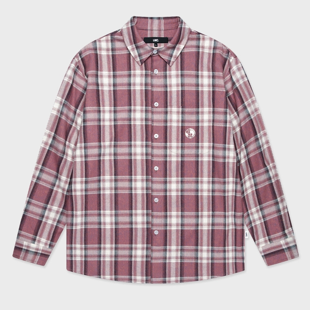LMC フランネルチェック柄シャツピンク