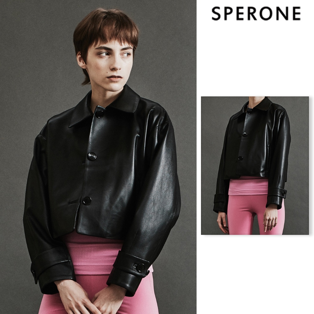 [SPERONE] Lambskin Short Leather Jacket